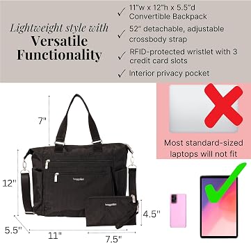 Amazon.com: Baggallini Trifecta Convertible Backpack Crossbody
